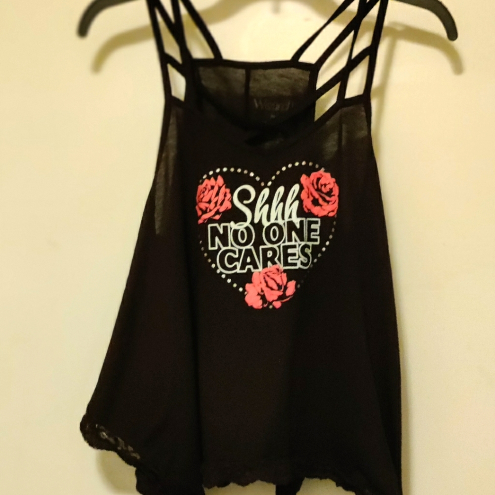 Medium Size Black Worded Blouse